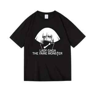 欧美嘎嘎姐老憋ladygaga潮牌印花衣服纯棉半袖T恤女男宽松ins超火