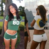 热裤 「套装 南美风学短裤 T恤修身 吊带 专区」辣妹复古运动风短款