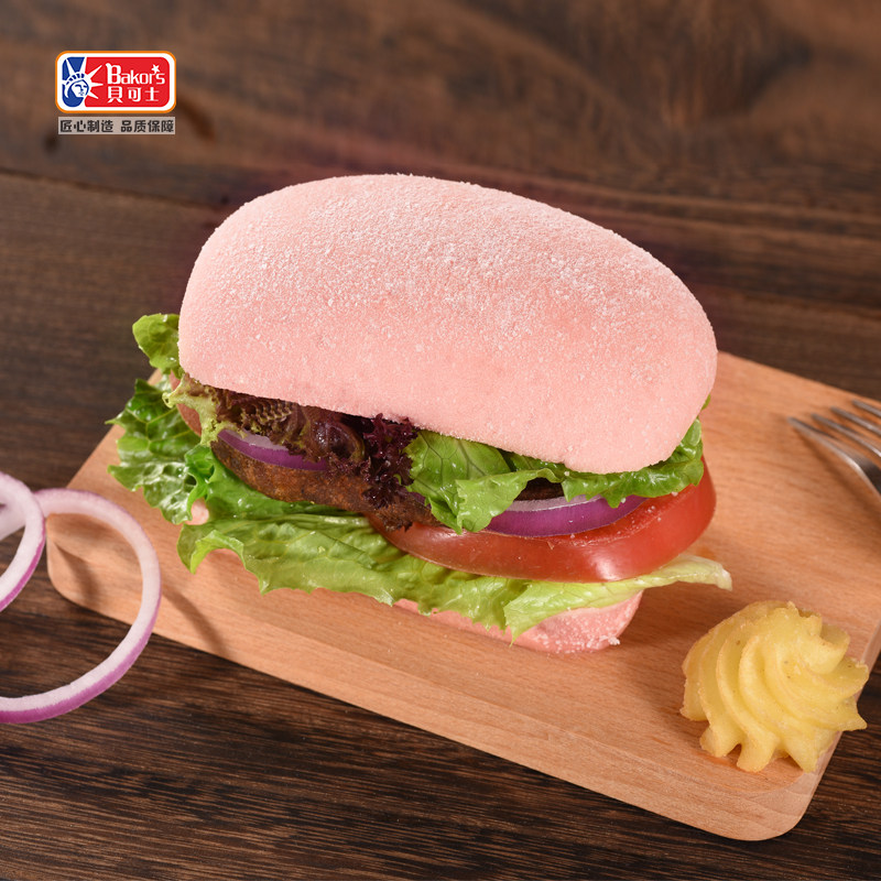 贝可士全新雪印板烧方汉堡面包胚 猪扒包脆皮早餐帕尼尼128个整箱