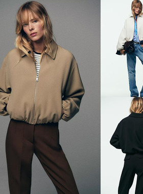 2025秋季新品 女装 气质口袋饰拉链蓬蓬夹克外套 8372246 712 800