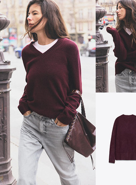 2025秋季新品 女装 甜美宽松简约柔软V领长袖针织衫 1509002 681