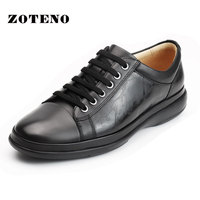 ZOTENO/左天奴高级男鞋休闲皮鞋板鞋运动英伦头层牛皮男N532