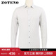 ZOTENO 钢扣衬衣A0C27 印花高档修身 左天奴衬衫 商务纯棉数码