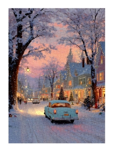 纸质1008片拼图风景冬季小镇圣诞街景治愈系成年大型