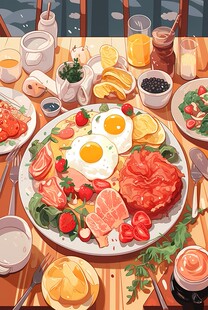 木质拼图300/500/1000片大型成年人减压儿童益智拼块聚餐丰盛美食