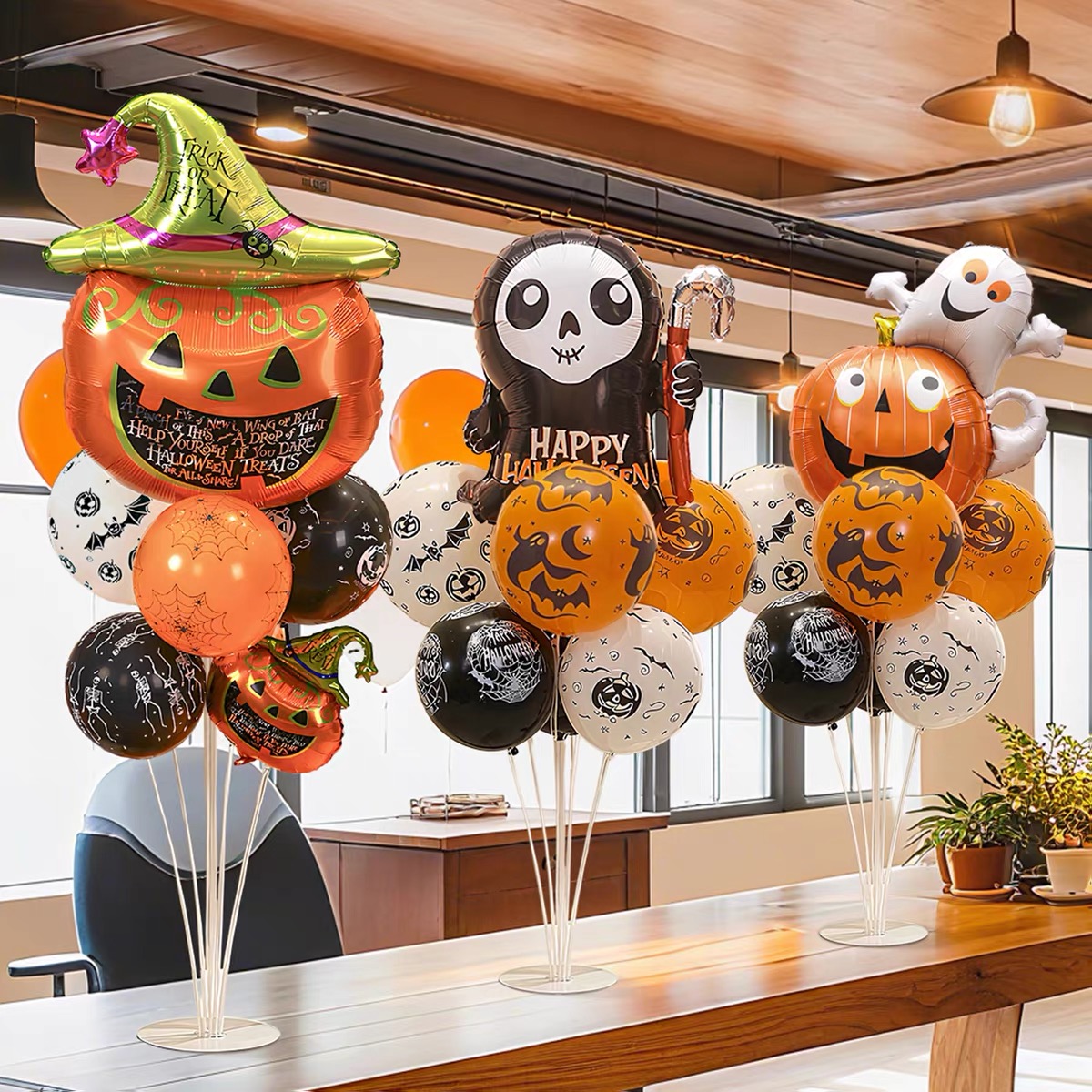hoppy万圣节气球套餐桌飘铝膜球酒吧KTV商场主题活动布置乳胶气球