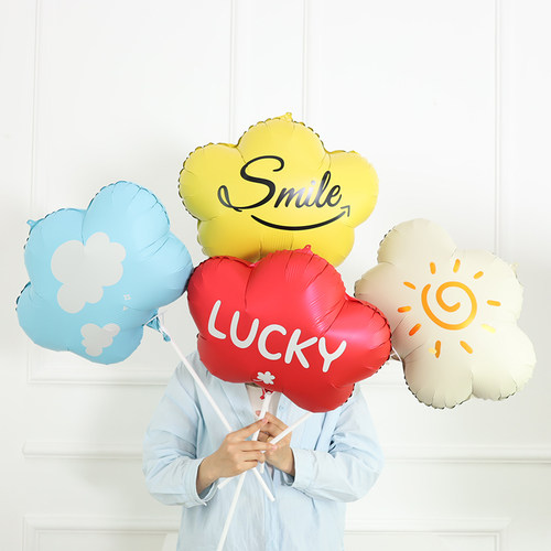 小红书哑光小云朵铝膜气球小朋友满月周岁生日派对拍照道具装饰品