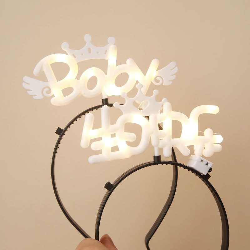 儿童生日LED发光头饰生日快乐发光头箍宝宝baby生日派对装饰发箍