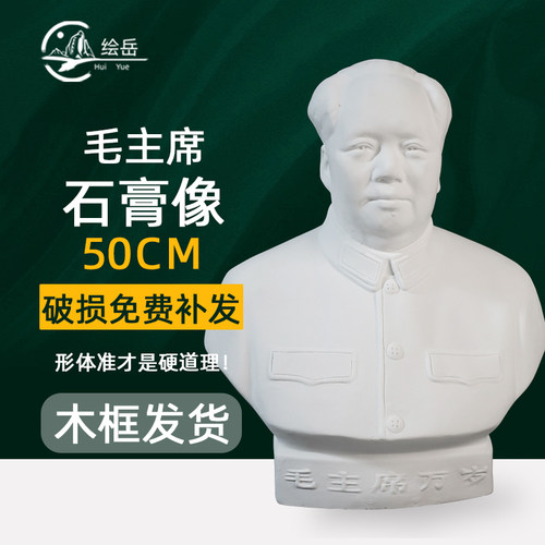 绘岳毛主席石膏像50cm素描模型