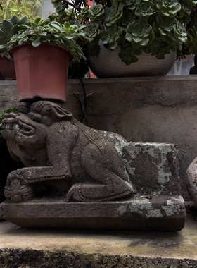 清末民国老石石器狮子收藏古董庭院摆件收藏装饰古物251014
