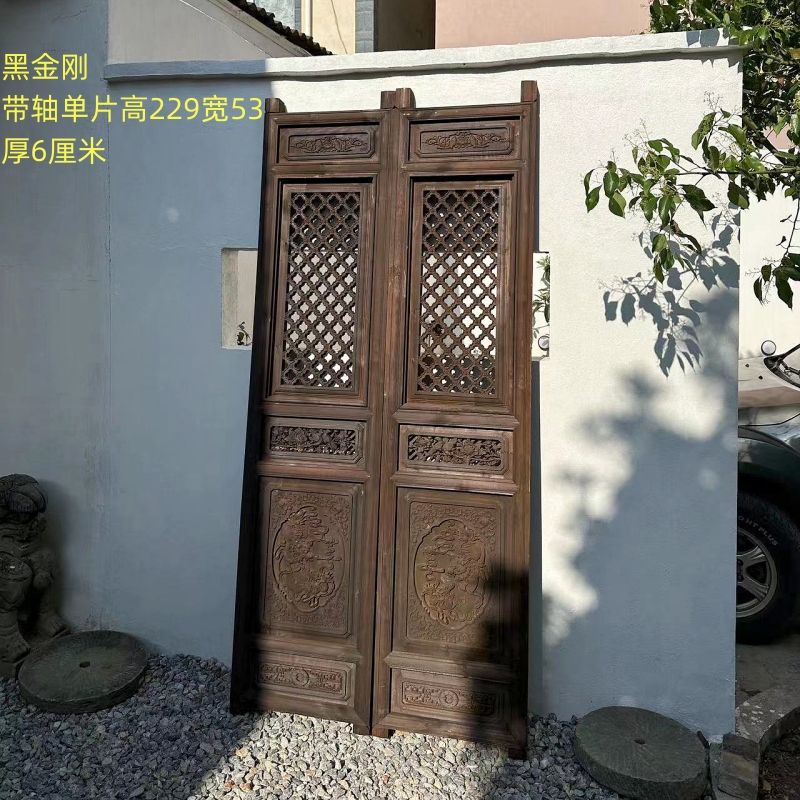 仿古老门空间装饰挂件装饰雕刻梅花高洁高雅麒麟吉祥如意大吉大利