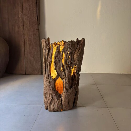 风化木枯木木桶侘寂风摆件氛围灯