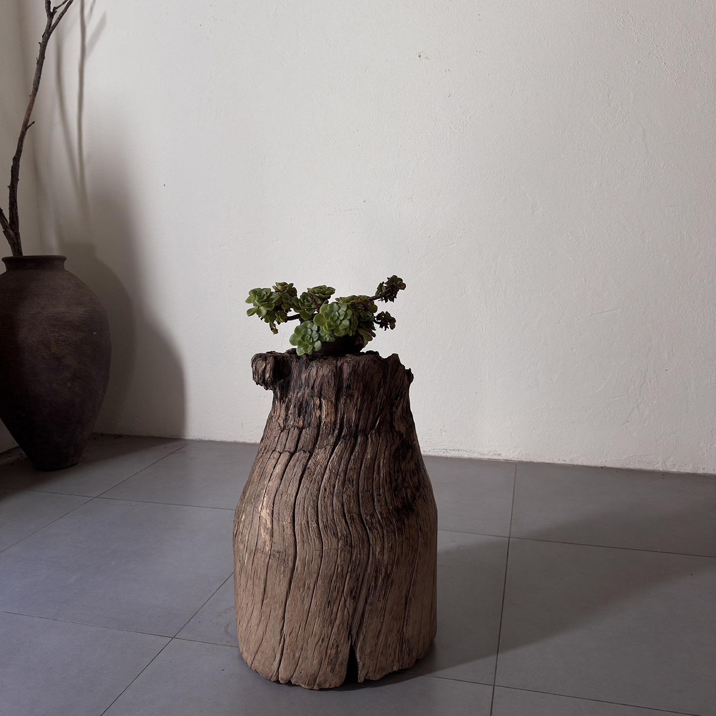 民间老古董花瓶置物架底座枯木摆件收藏古董老物件装饰桶251122