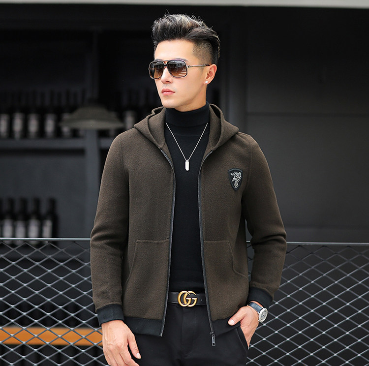 남성의류 샘플 실제의류 커팅사진 양면 모직후드자켓 캐시미어 모직캐주얼자켓 패턴 1189