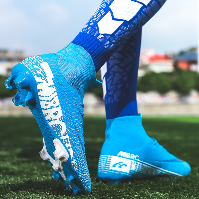 c罗高帮足球鞋长钉ag碎钉tf限量版内马尔男女学生儿童成人训练鞋