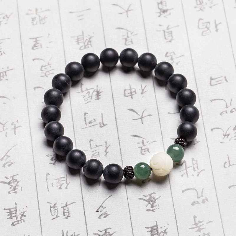 原创药珀菩提根天意子药柏佛珠手