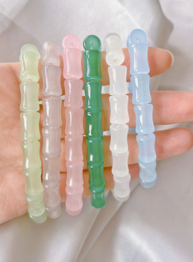 新款网红风新中式竹节仿和田玉串珠手链时尚简约小清新配饰送闺蜜