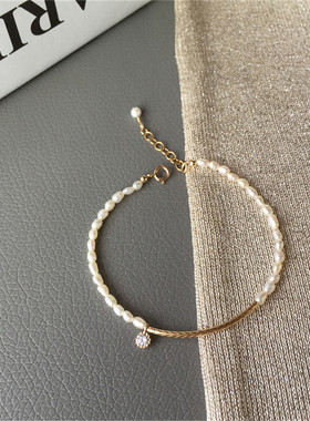 2022时尚淡水珍珠手链14K包金珍