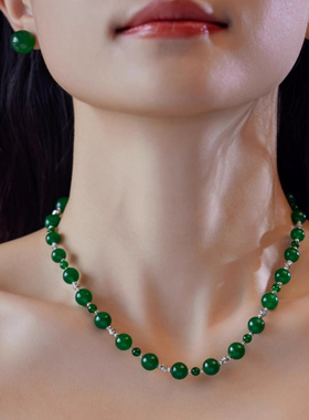 绿玛瑙新中式项链女春夏百搭高级