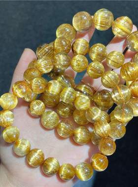 金发晶手链钛晶满发男女天然巴西