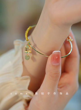 铃兰*和田玉手镯铃铛ins小众设计