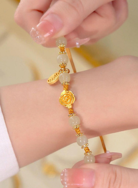 典润珠宝金色玫瑰福牌款天然和田