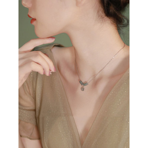 水墨云烟*天然蓝水翡翠项链轻奢