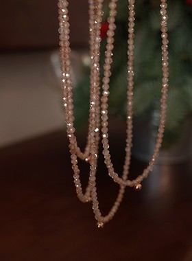 流金岁月闪耀串珠锁骨链14k包金