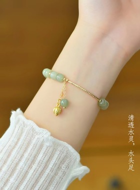 天然和田玉手链女夏季2023新款in