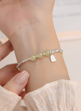 925银和田玉手链女2024年新款轻