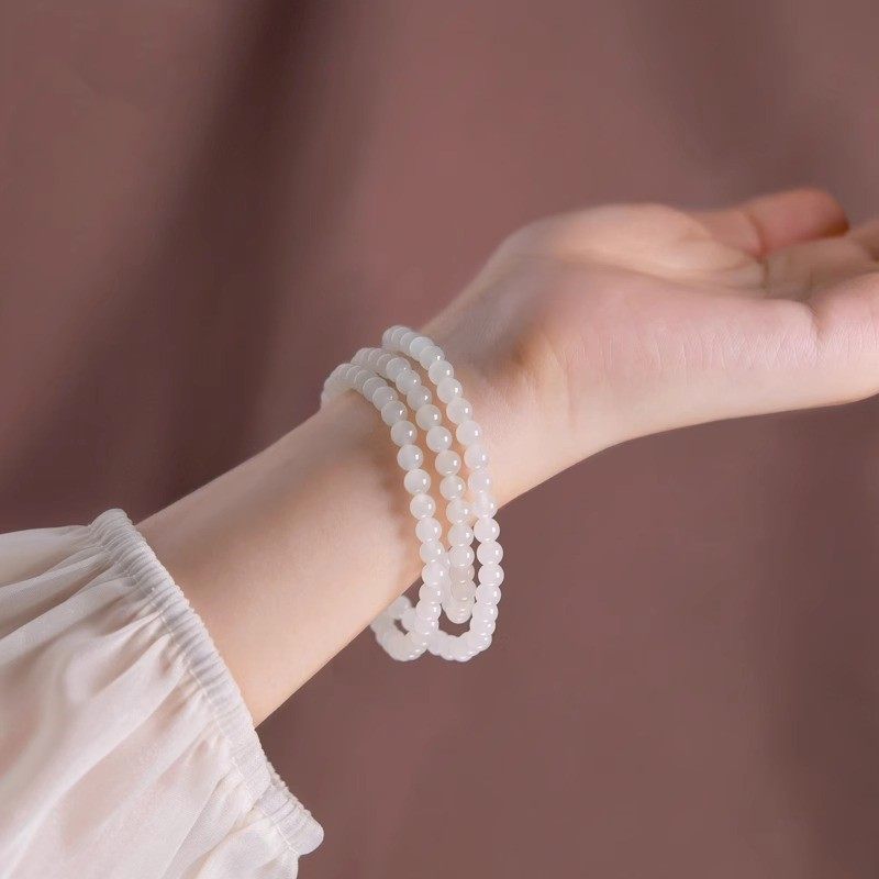 收藏级老料羊脂玉和田玉多圈手串