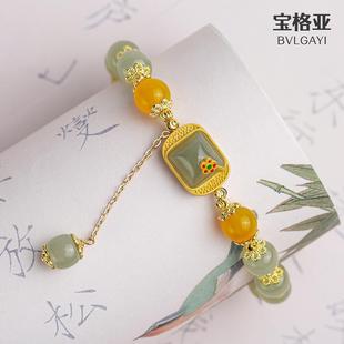 典润 方糖手链女生夏天然和田玉轻奢设计感手链七夕礼物送女友