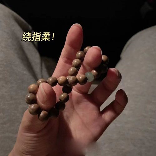 绿檀木佛珠手串女生简约佛珠木质