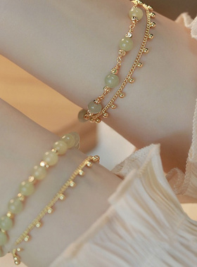 在逃公主*天然和田玉手链ins小众