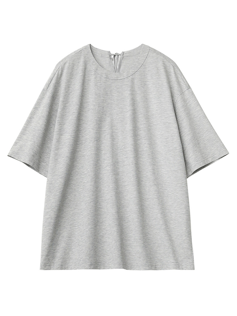 Light gray oversized short-sleeve T-shirt on a white background