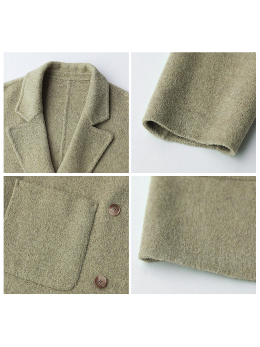 CHICVEN Winter New Luxury Temperament Wool Double-Faced Tweed Jacket Handmade Tweed Coat