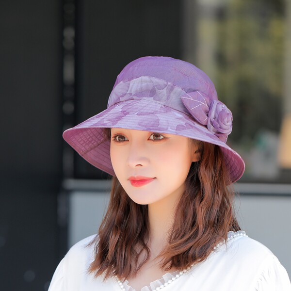 帽子女夏天遮阳帽韩版可折叠太阳帽女士渔夫帽出游防晒大沿沙滩帽
