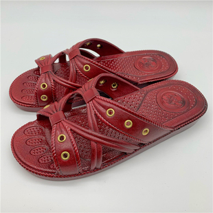 港力士台泰联经典款家居浴室防滑耐磨平底坡跟厚底妈妈奶奶拖鞋