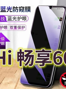 适用华为WIKOHi畅享605G蓝光防窥膜GAR-AN00防偷窥钢化膜畅想60pro手机膜黑边防偷看60PRO抗兰光全屏防摔护眼