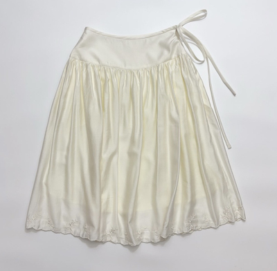 25夏季新款 法式甜美刺绣系带半身裙显瘦百搭A字中长款半身裙