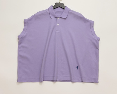 多色入26春夏新款 日系小众简约廓形宽松珠地棉翻领无袖POLO衫女