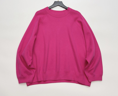 多色入秋冬百搭日式休闲刺绣R针织纯色圆领廓形插肩袖宽松卫衣