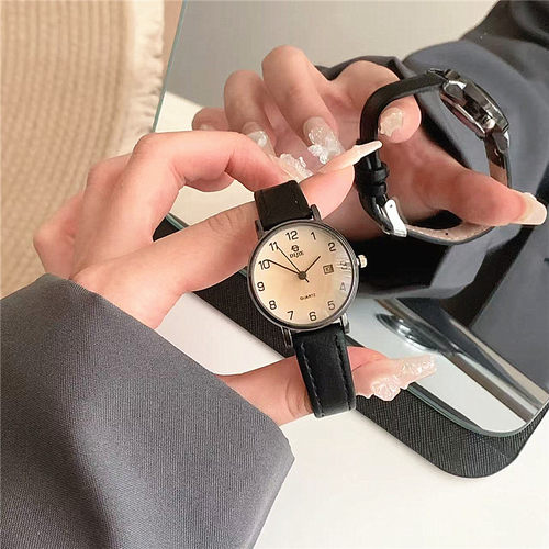 公务员考试手表女初中高中学生儿童女孩简约小众静音电子石英表