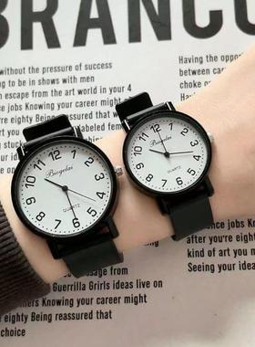 公职人员考试专用静音手表男女学生公务员无声音真皮带考公石英表