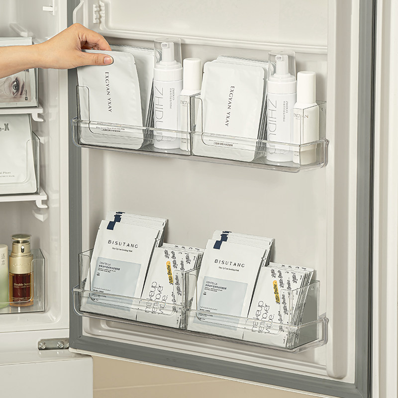 面膜收纳盒透明冰箱内化妆品护肤品置物架桌面梳妆台镜柜整理盒子