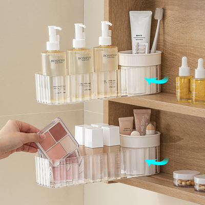 旋转镜柜收纳盒化妆品置物架