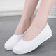 护士鞋 平底透气防滑老北京布鞋 女白色坡跟春秋新款 医院美容工作鞋