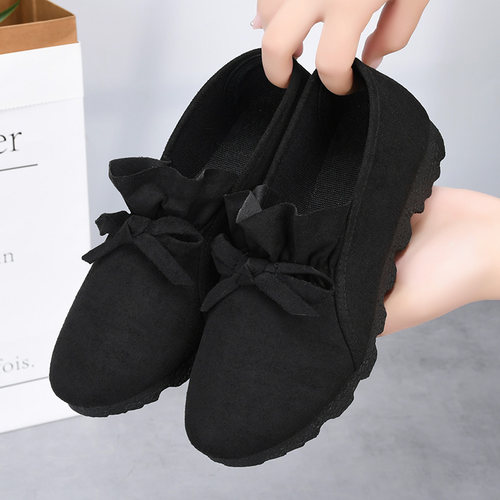 春秋老北京布鞋女软底轻便一脚蹬中老年妈妈鞋休闲防滑女士豆豆鞋