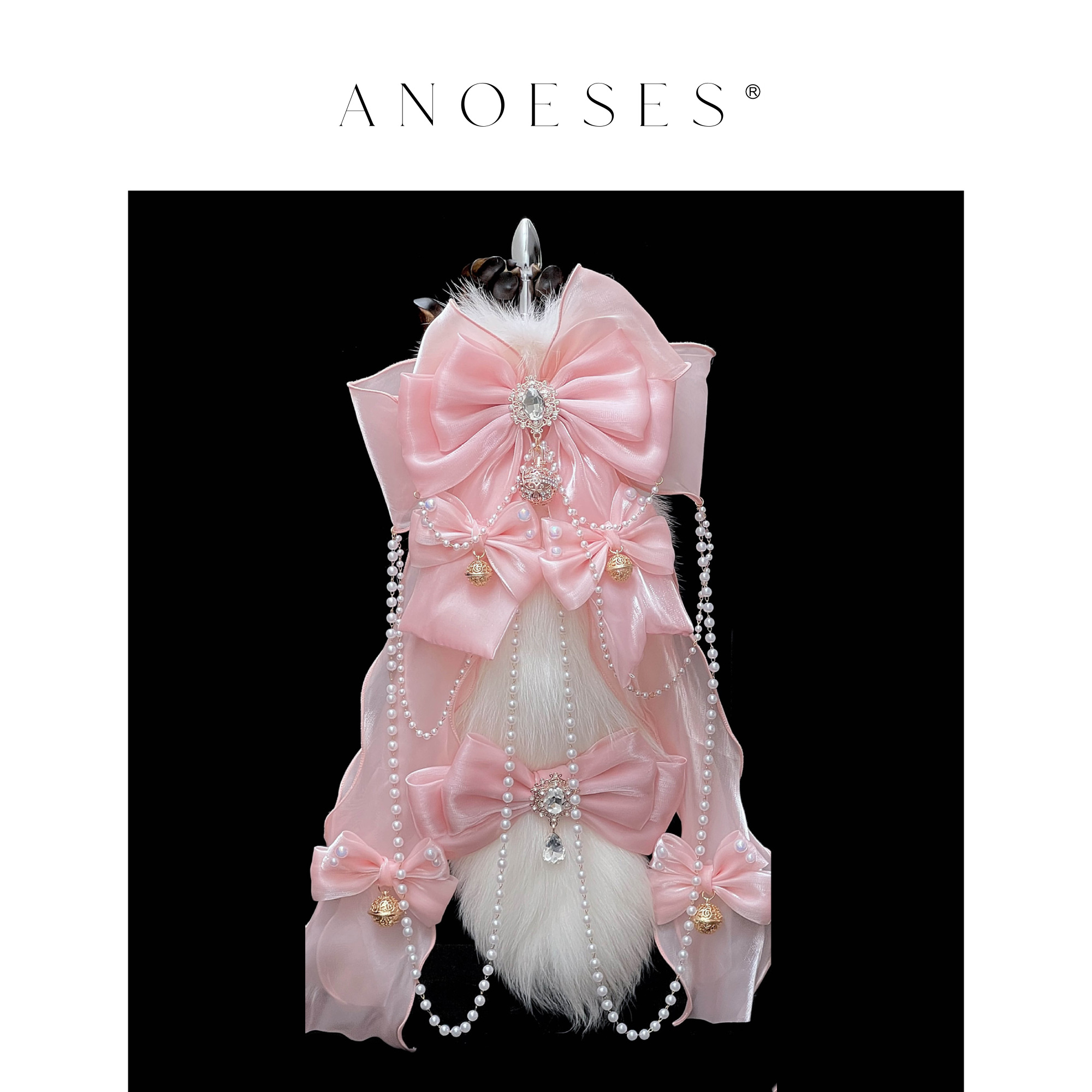 ANOESES 狐狸尾巴项圈 choker小众套装 白水仙 puppy 甜缎匣子