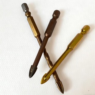 合金三角钻套装 陶瓷砖玻璃开孔器 扩孔六角柄 一字十字螺旋钻头